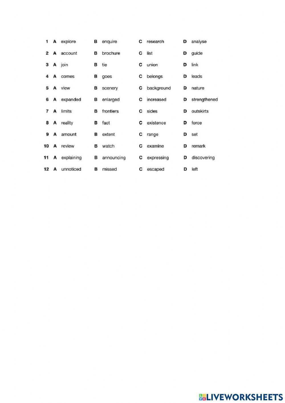 Use of English part 1 - Test 12-15