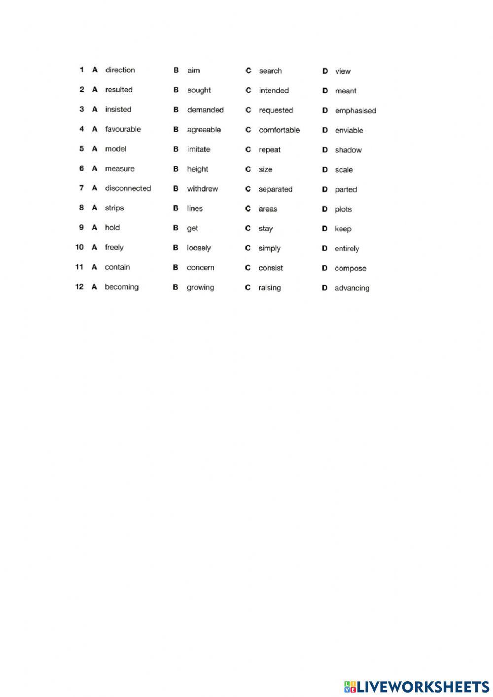 Use of English part 1 - Test 12-15