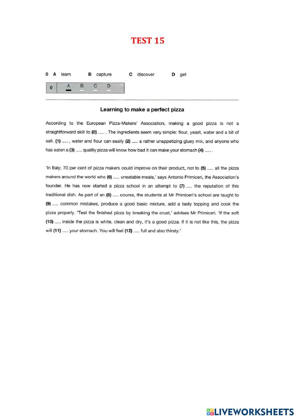 Use of English part 1 - Test 12-15