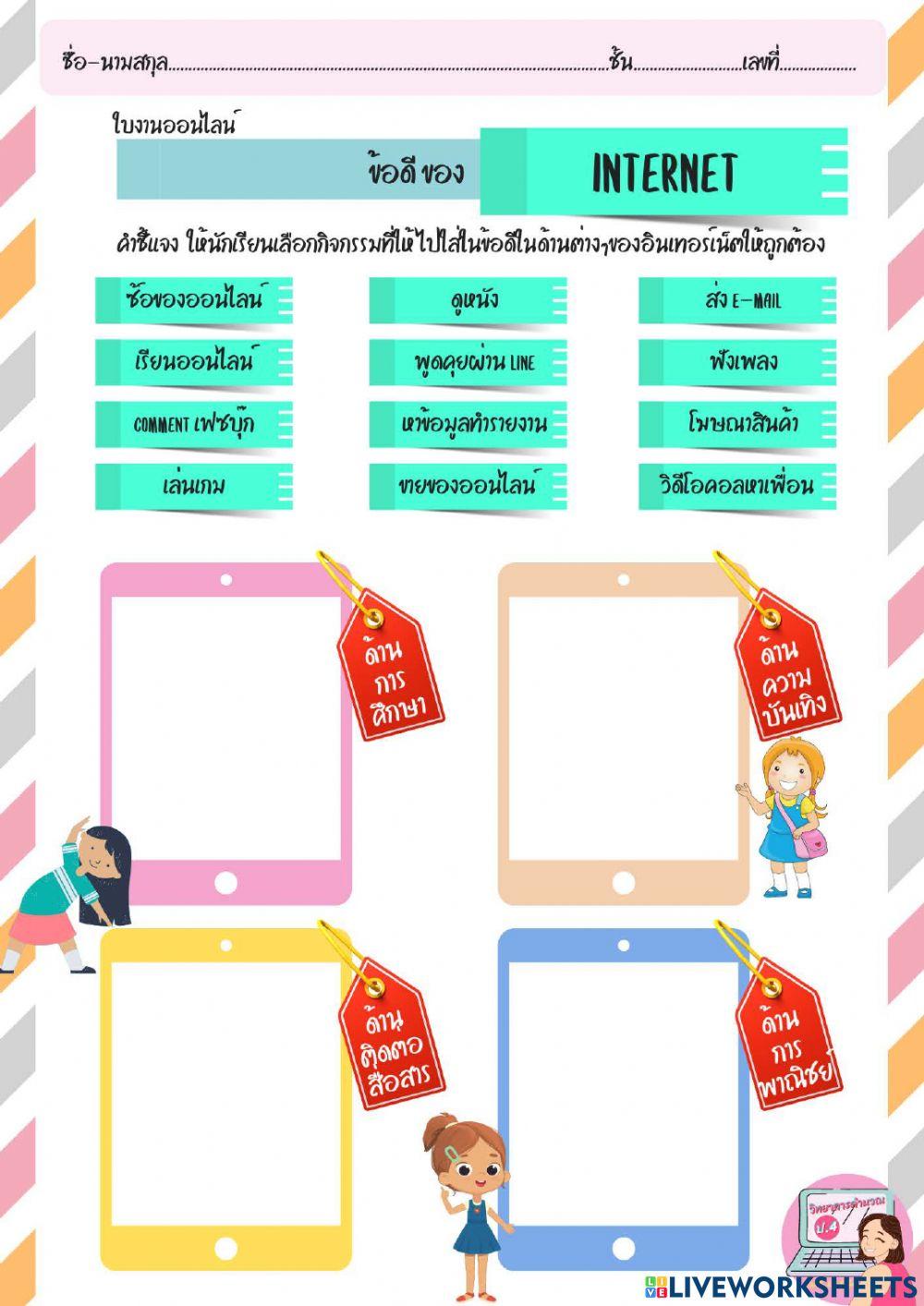 ข้อดีของ Internet และ การป้องกัน -โรคออนไลน์-