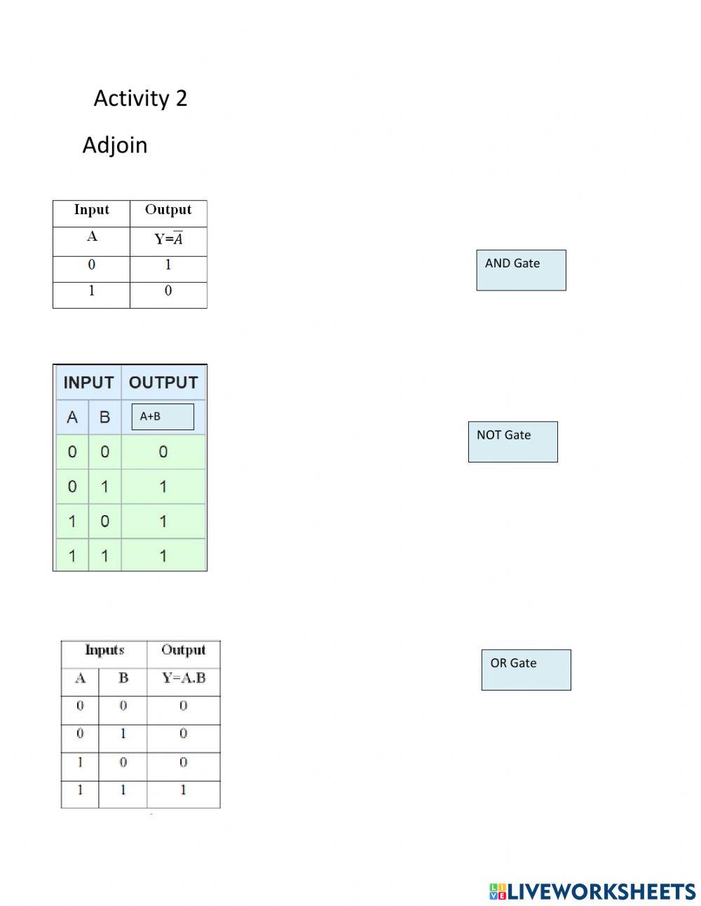Logic Gate | Free Interactive Worksheets | 1256996
