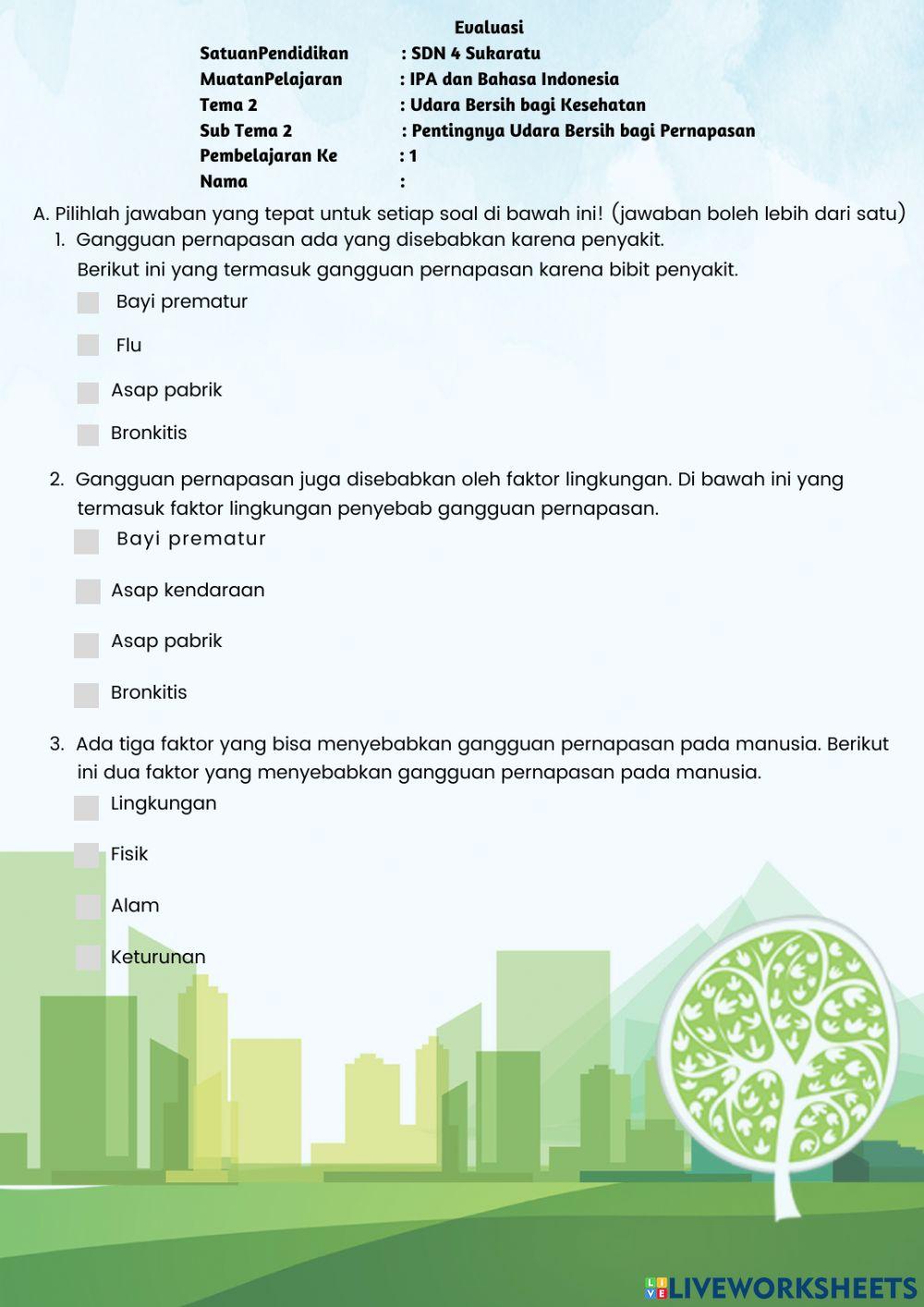 Tematik Tema 2 Subtema 2 Pembelajaran 1