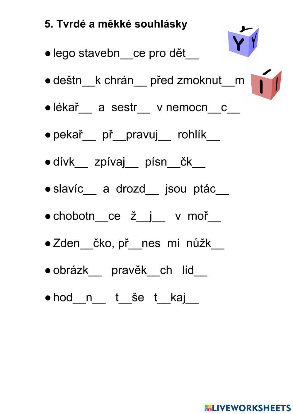 Tvrdé a měkké souhlásky 5