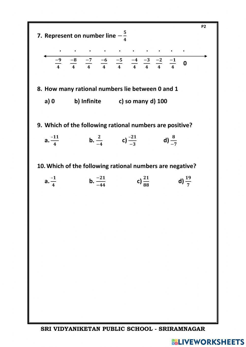 Live worksheet 1