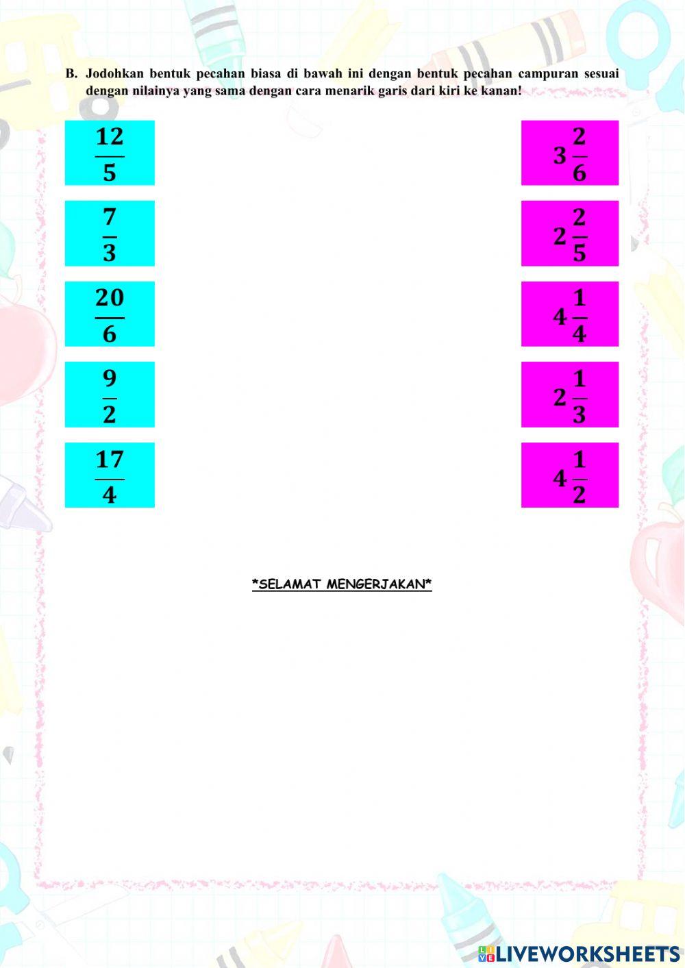 Lkpd pecahan biasa dan campuran