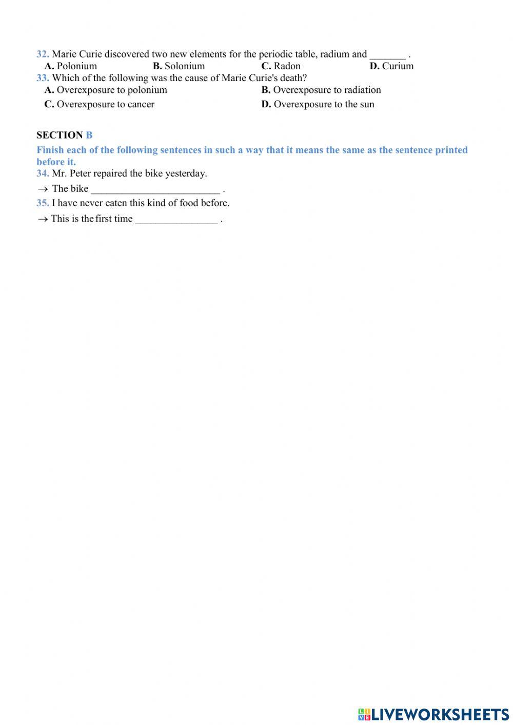 G10-the first term test no 1