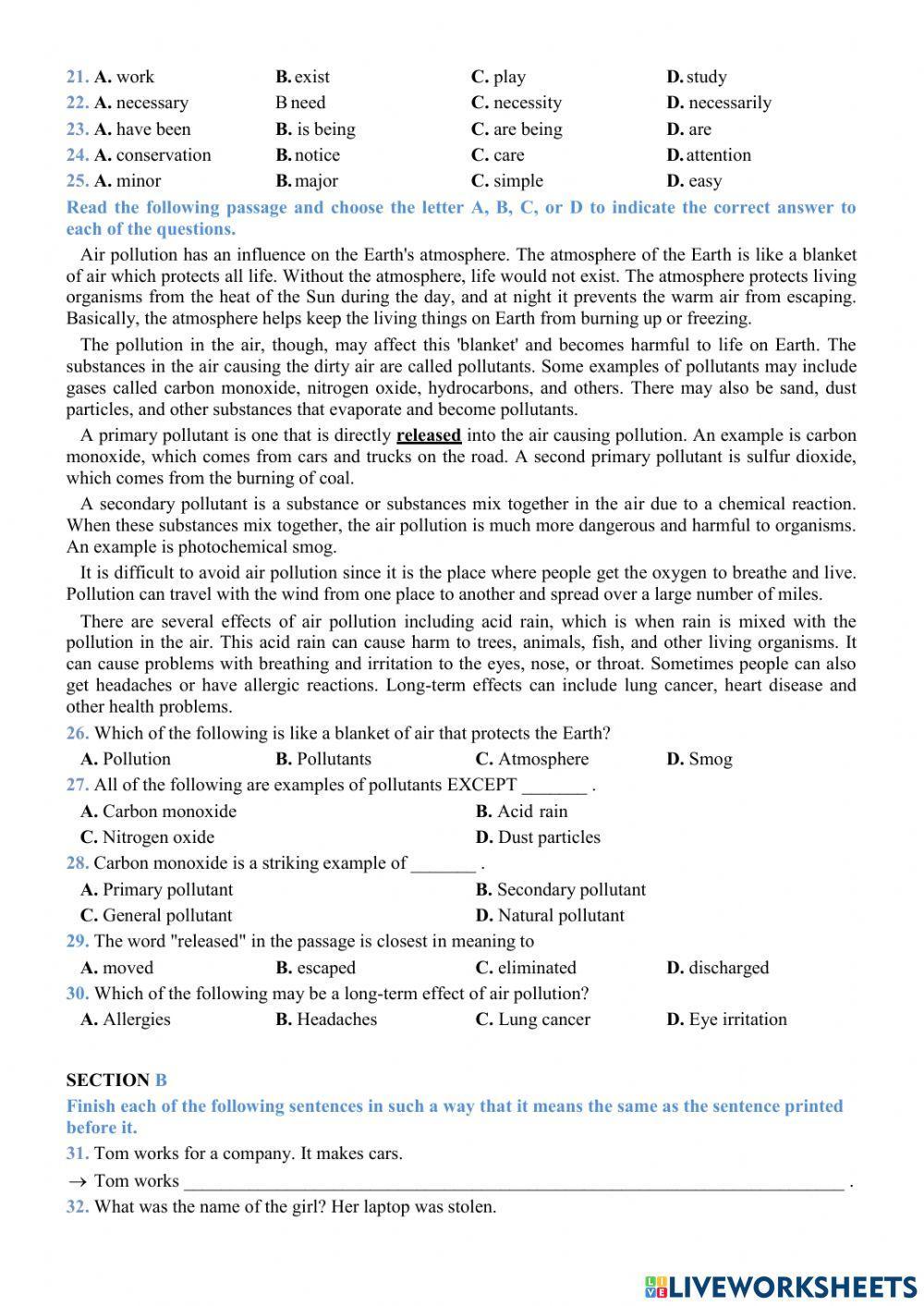 G10-the second term test no 1