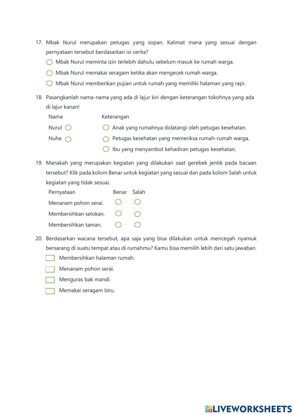 Soal Pretest AKM Literasi