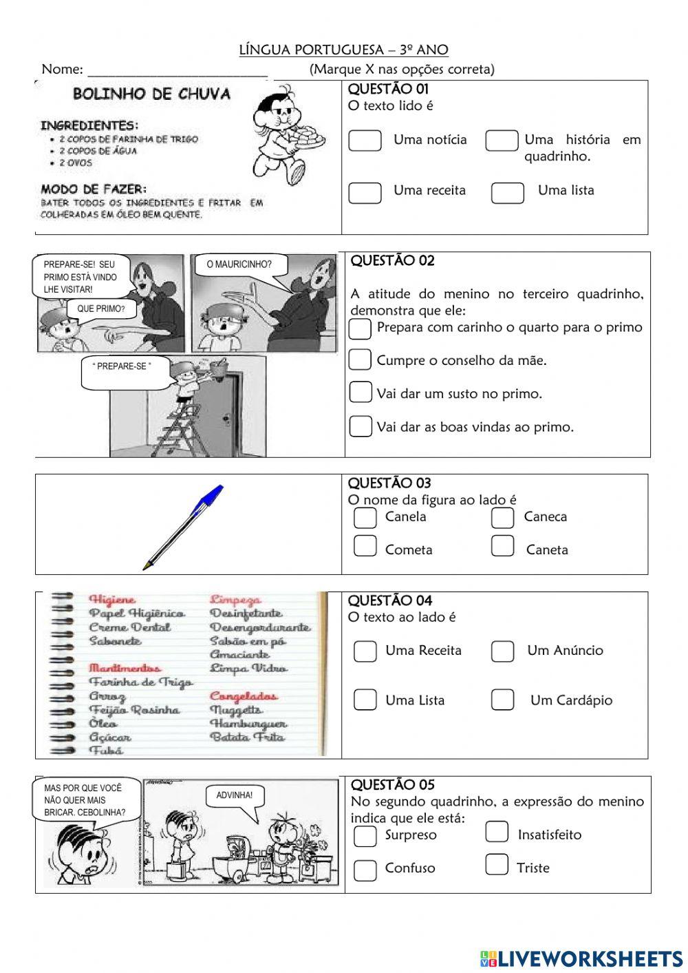 Simulado de Português