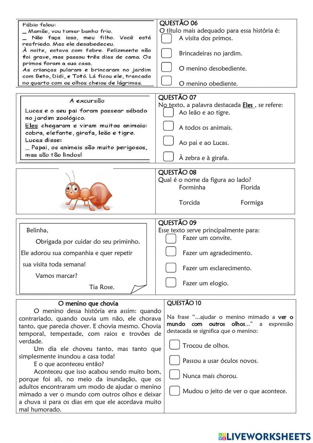 Simulado de Português