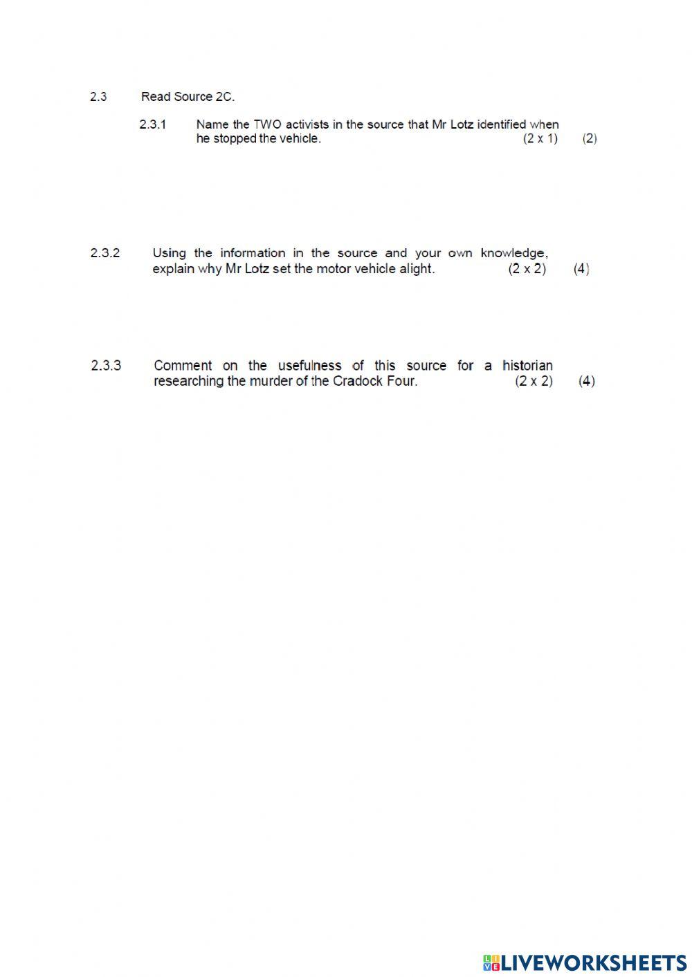 History paper 2 part 2