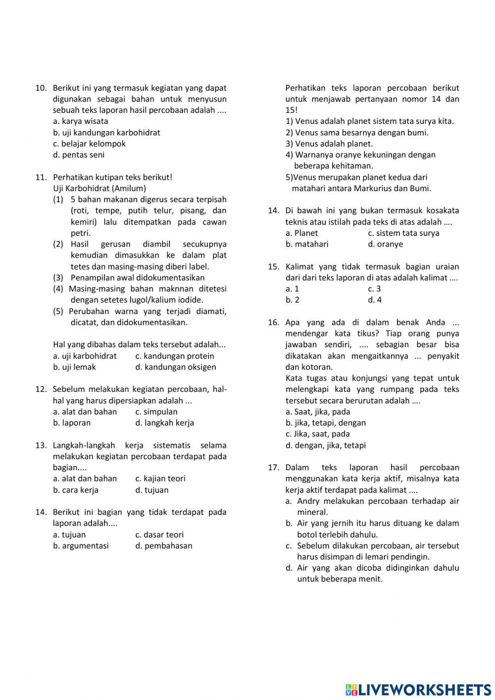 9 Teks Laporan Percoban