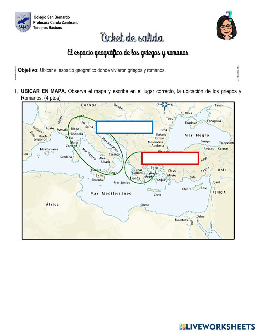 Ubicación griegos y romanos