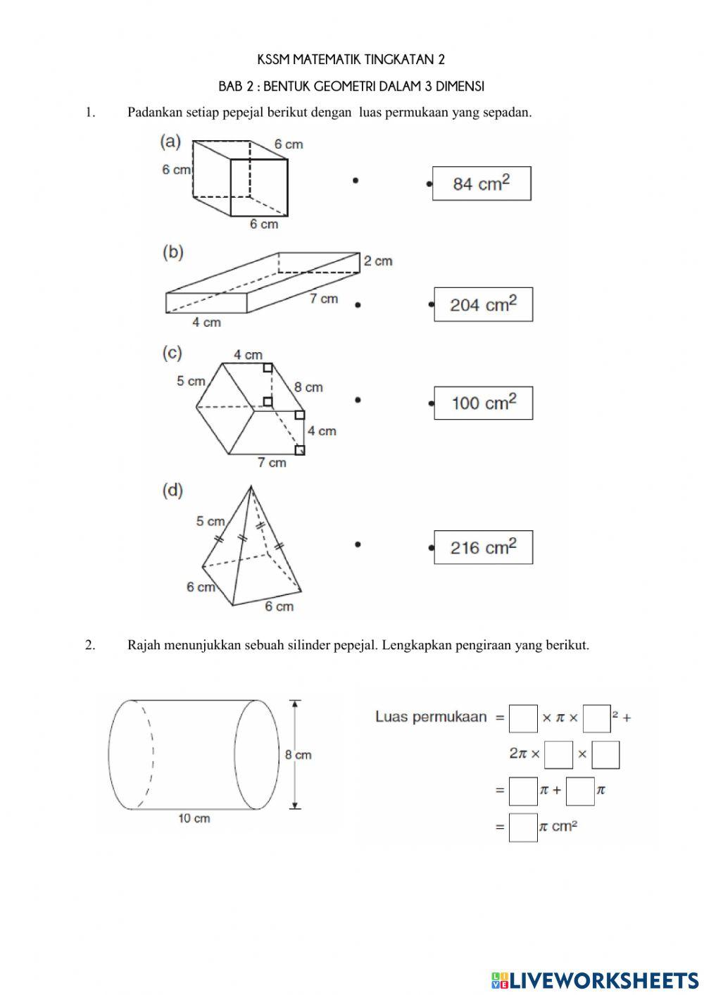 Bentuk geometri dalam 3 dimensi