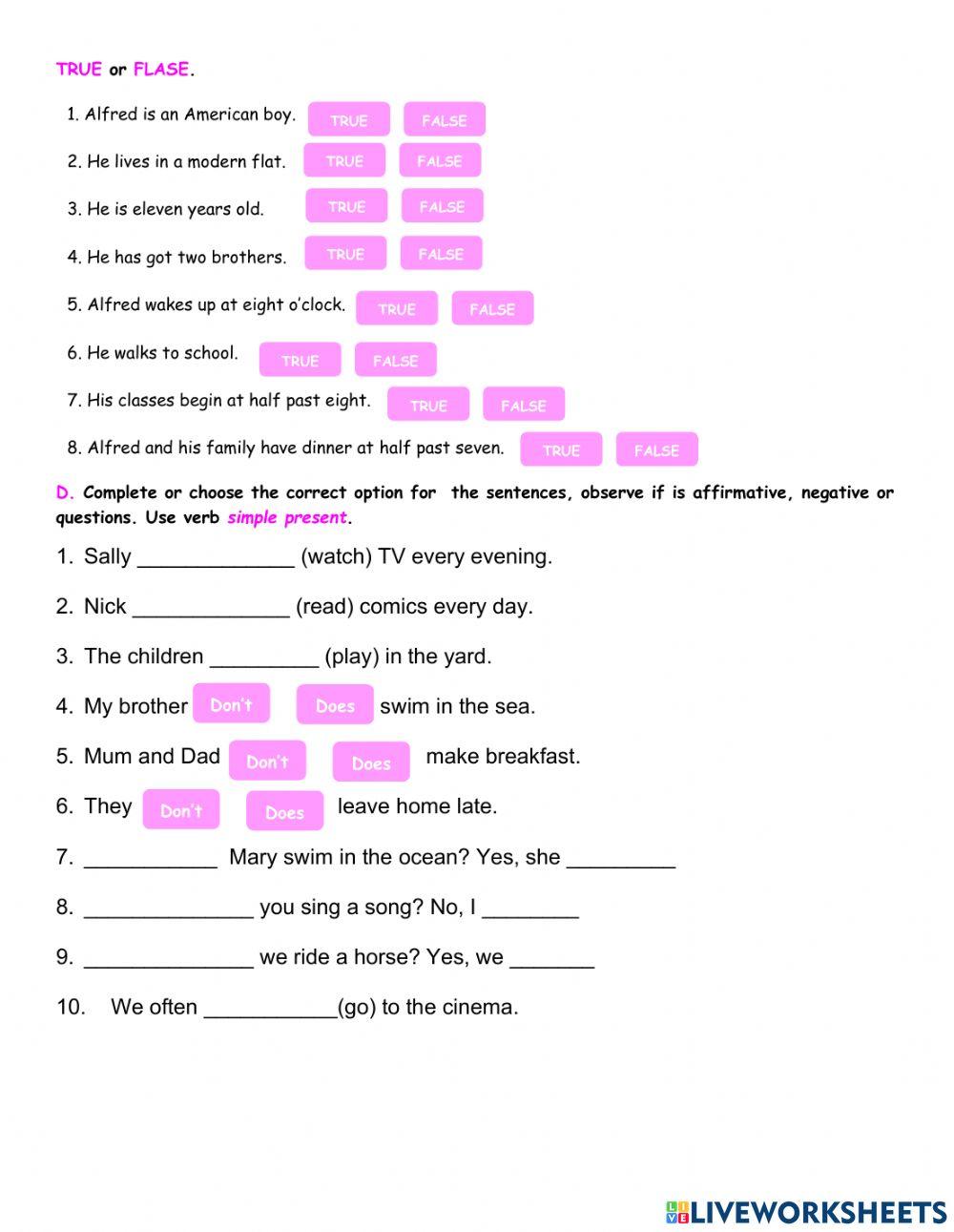 Quiz 2: Simple Present - Verb To be