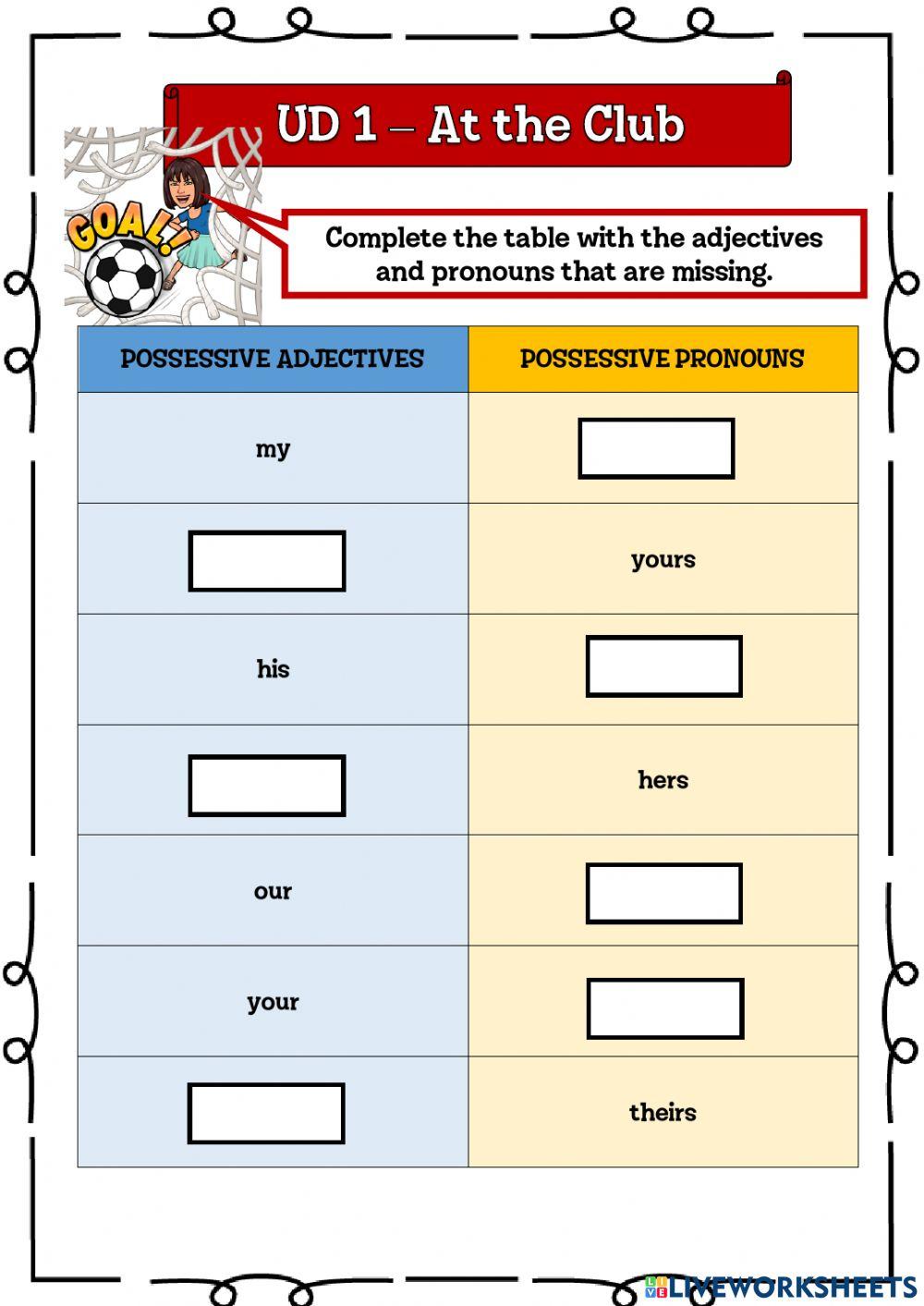 6º UD 1 - At the Club Ficha 8