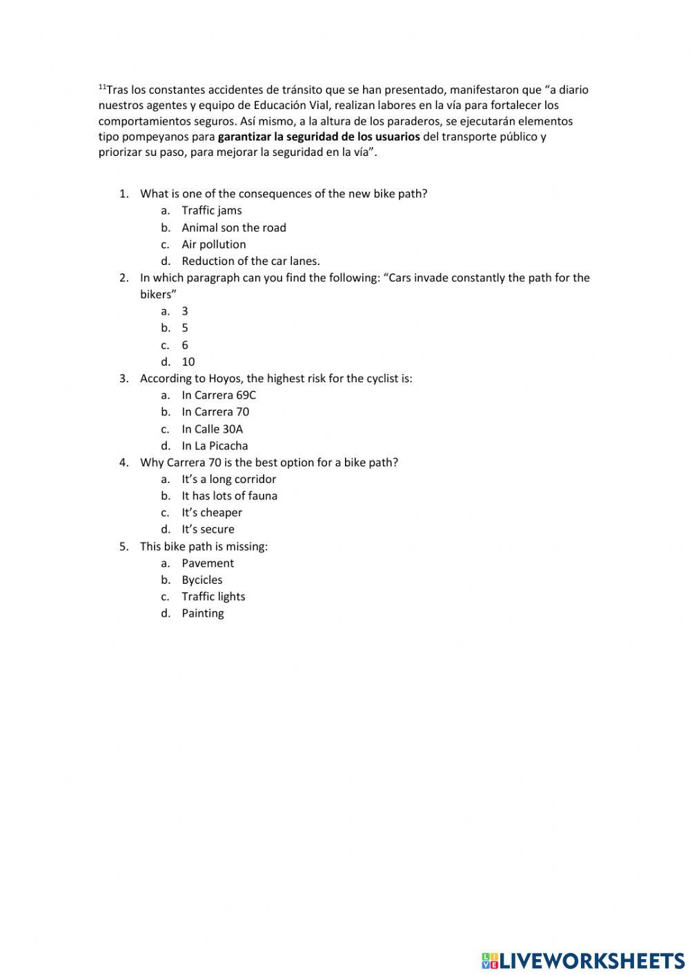 Reading Spanish to English