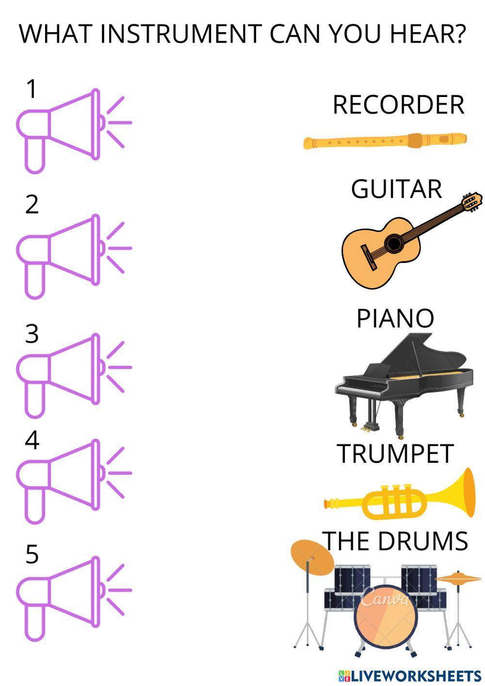 Listen to the musical instruments