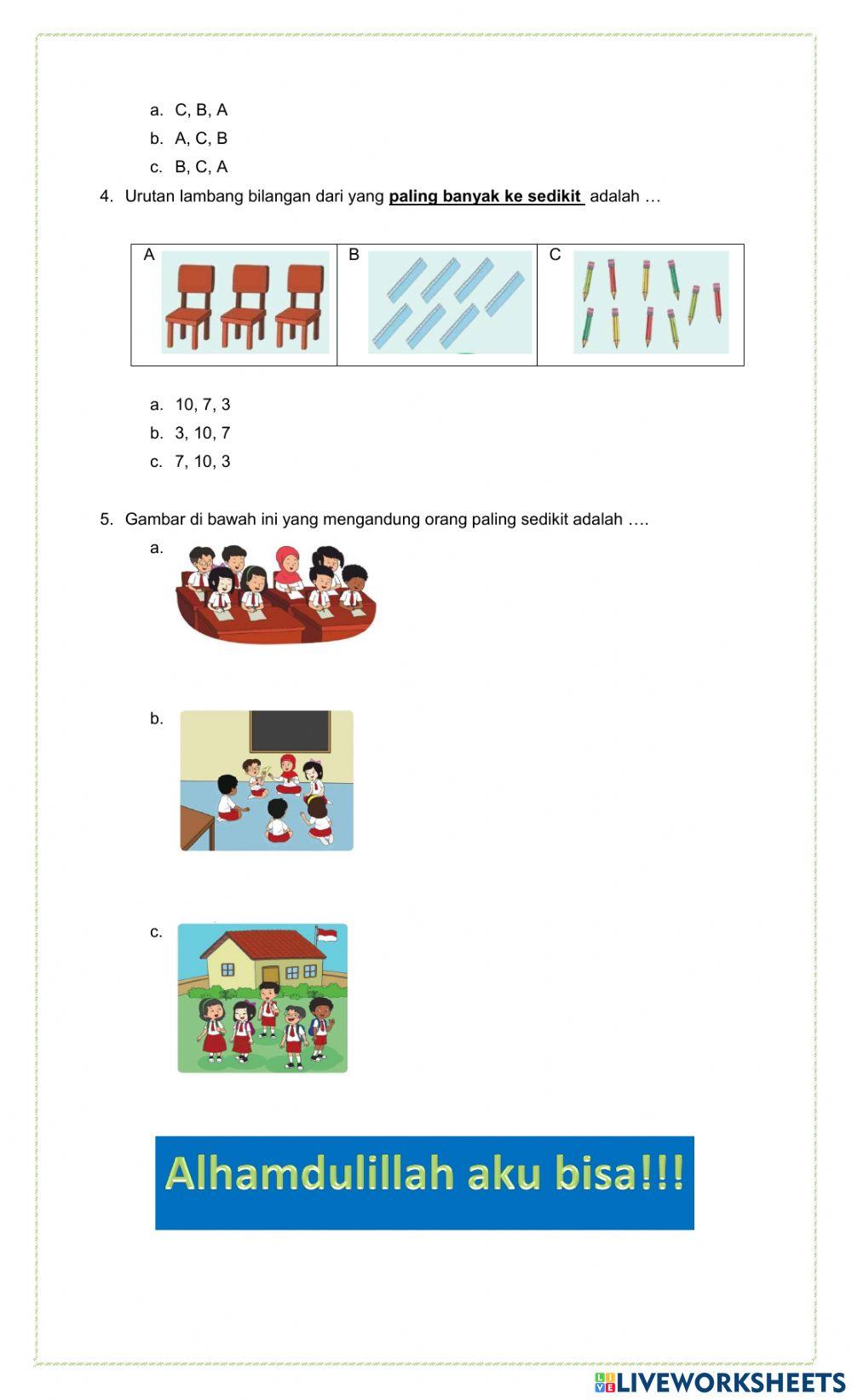 Latihan Matematika Kelas 1