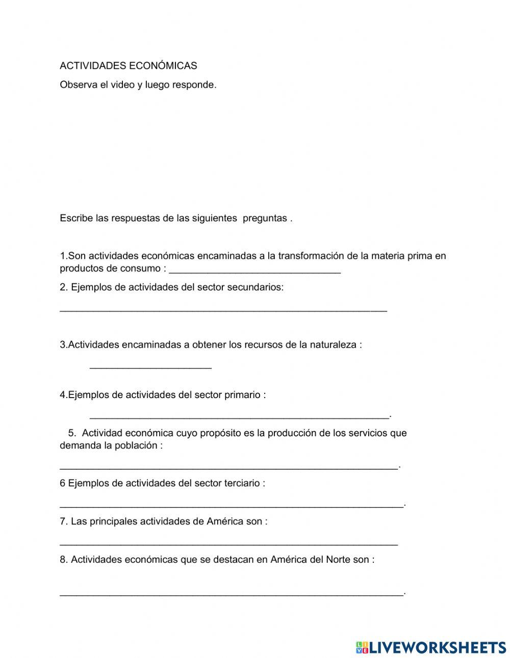 Actividades economicas de américa