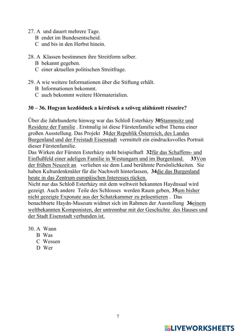 Deutsch OKTV német OKTV első forduló