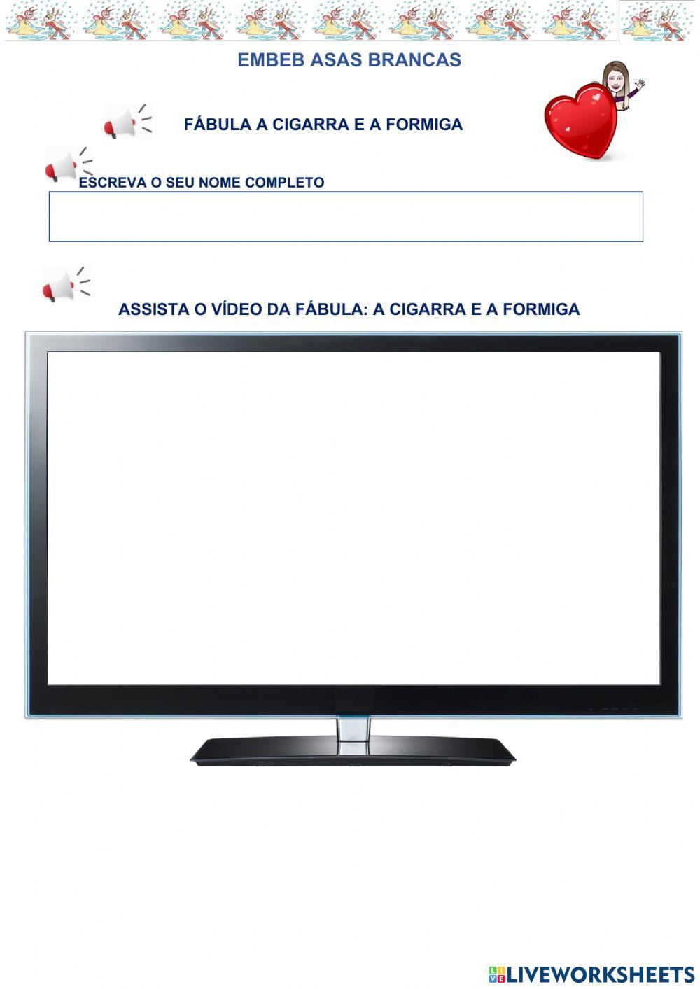 A cigarra e a  formiga