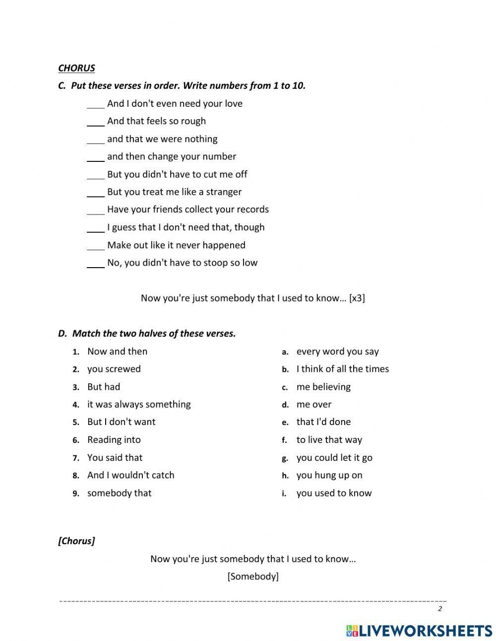 Somebody that i used to know