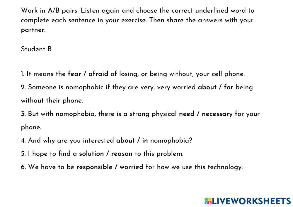 Prepositions 3 - Pair Work
