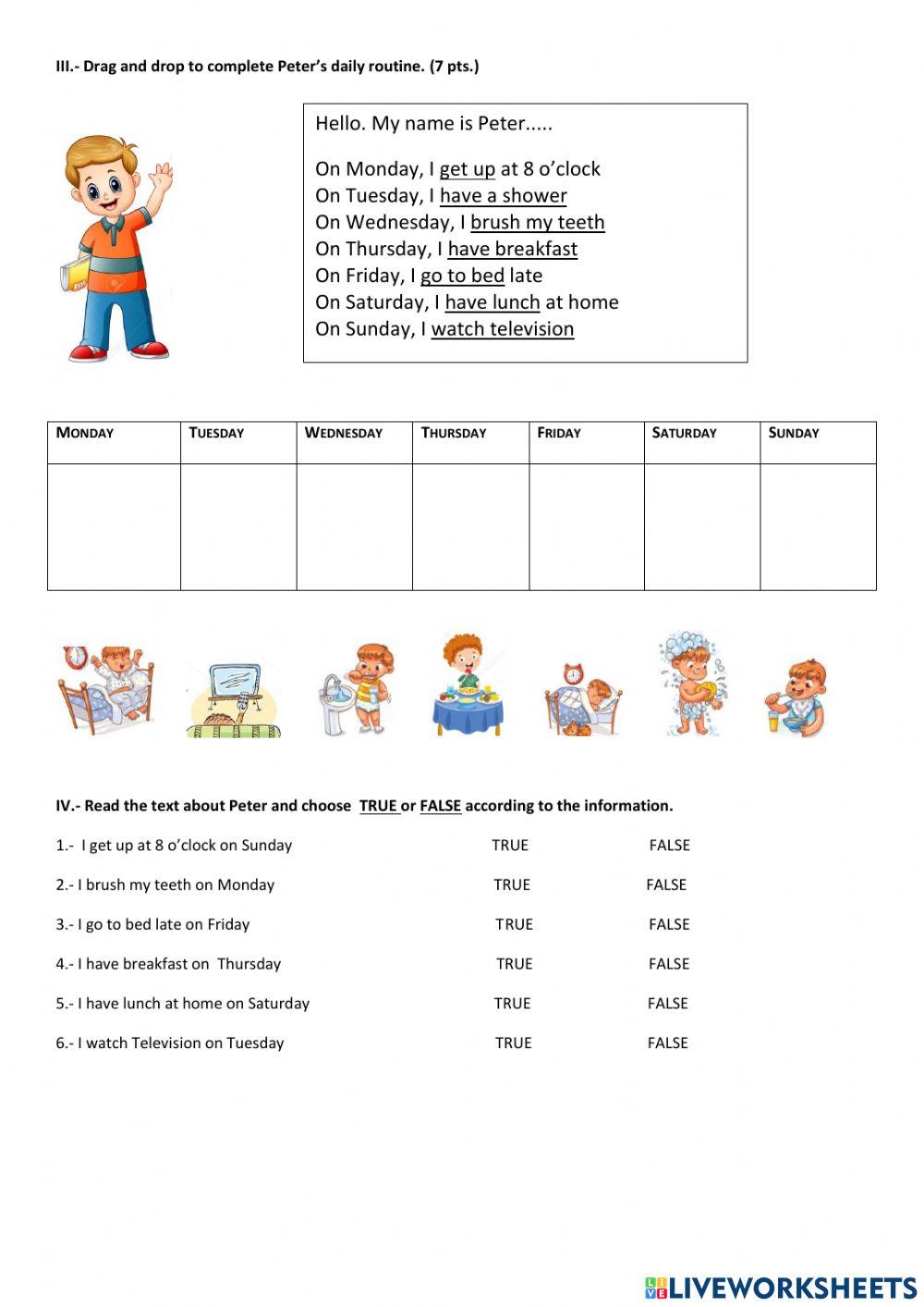 English test 3th grade