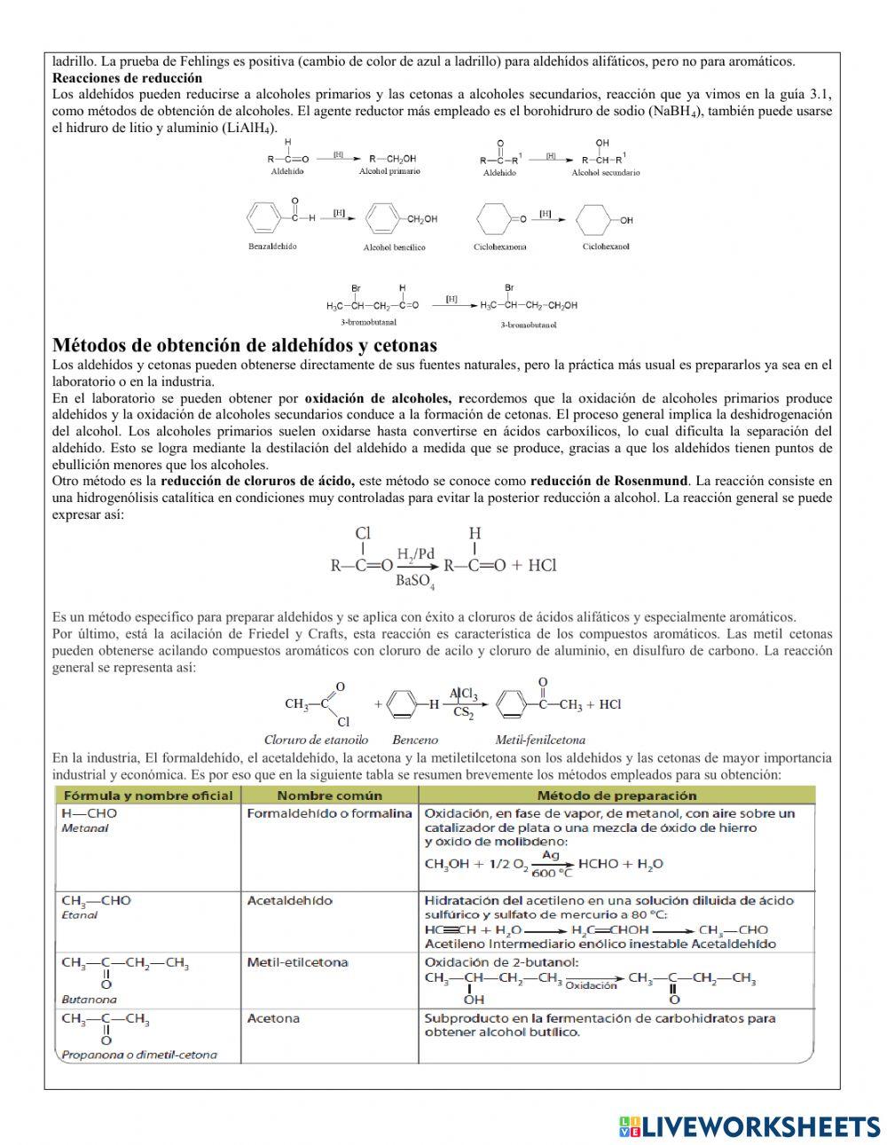 Guía 3.2 Aldehídos y cetonas