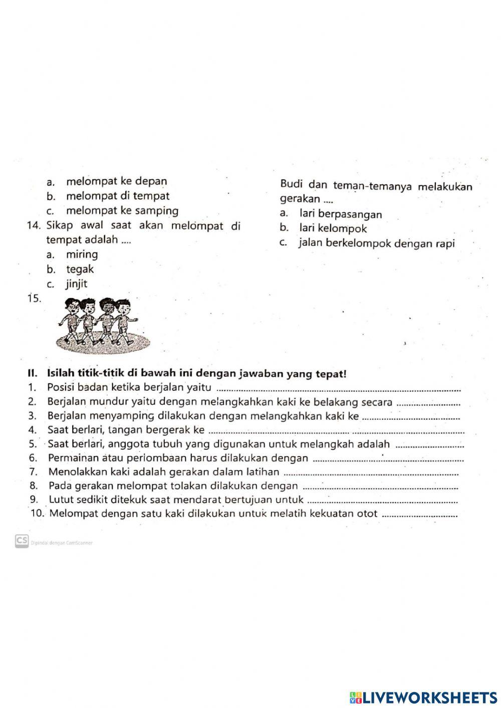 Penilaian Harian 1 PJOK Kelas 2