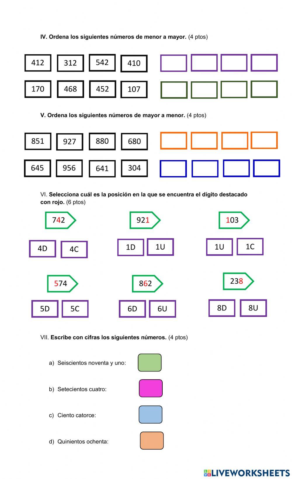 Evaluación de Matemática