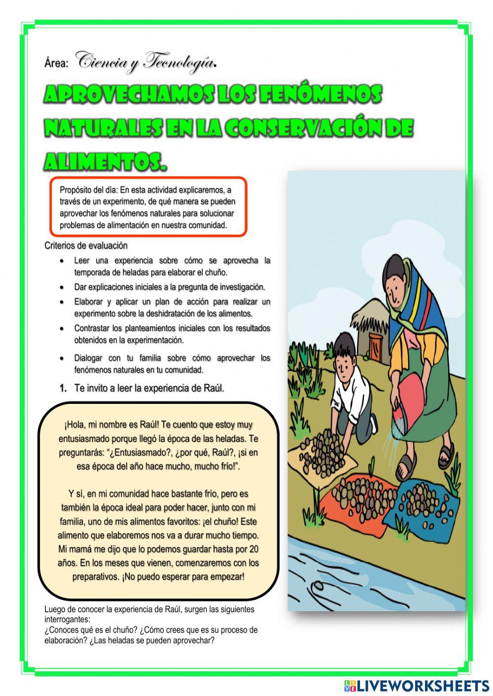 Aprovechamos los fenómenos naturales en la conservación de alimentos