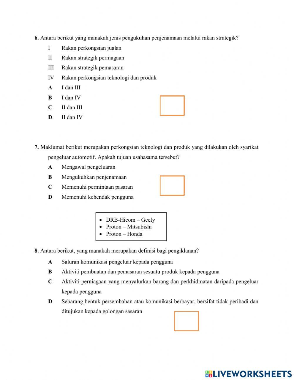SOALAN OBJEKTIF REKA BENTUK DALAM PERNIAGAAN