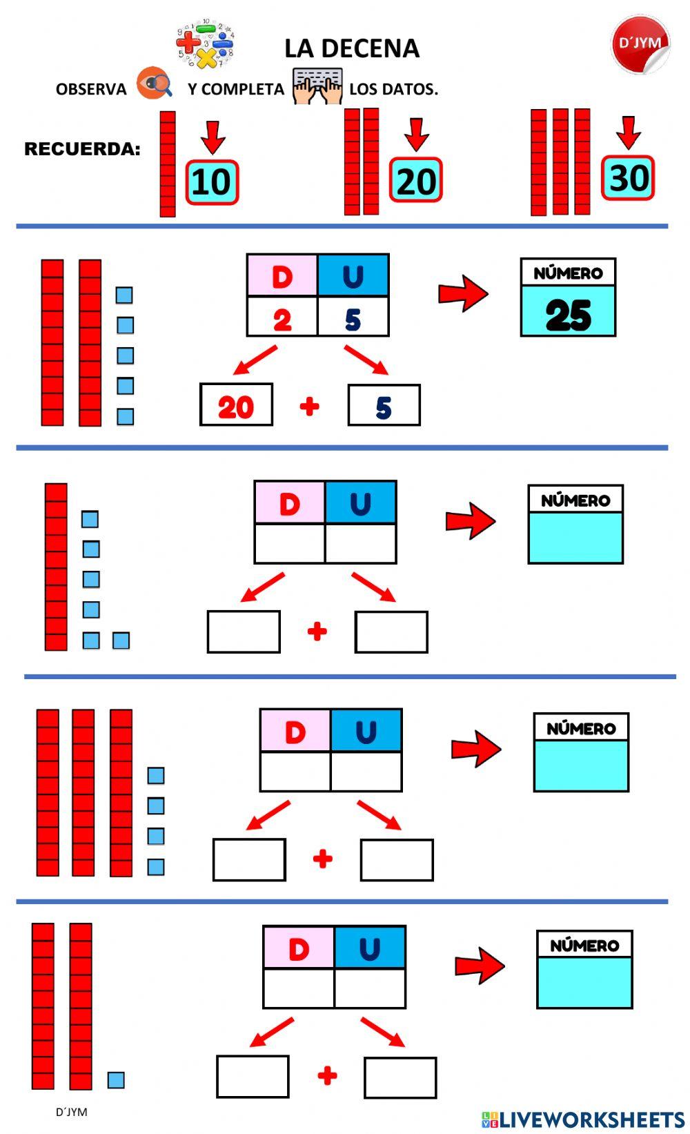 La decena - Determinación por bloques