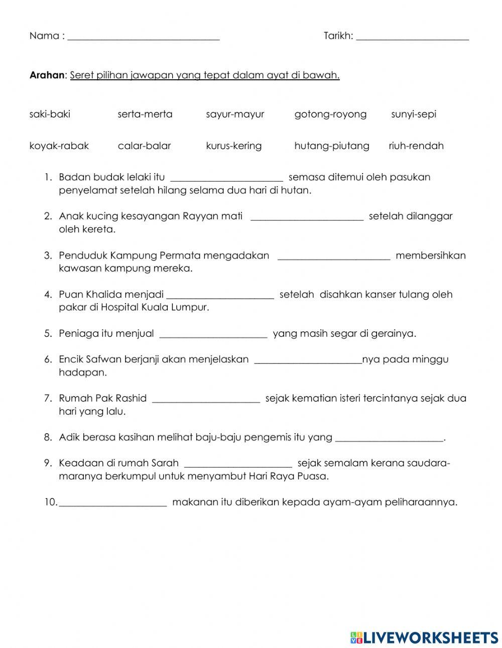 Latihan Kata Ganda Berentak