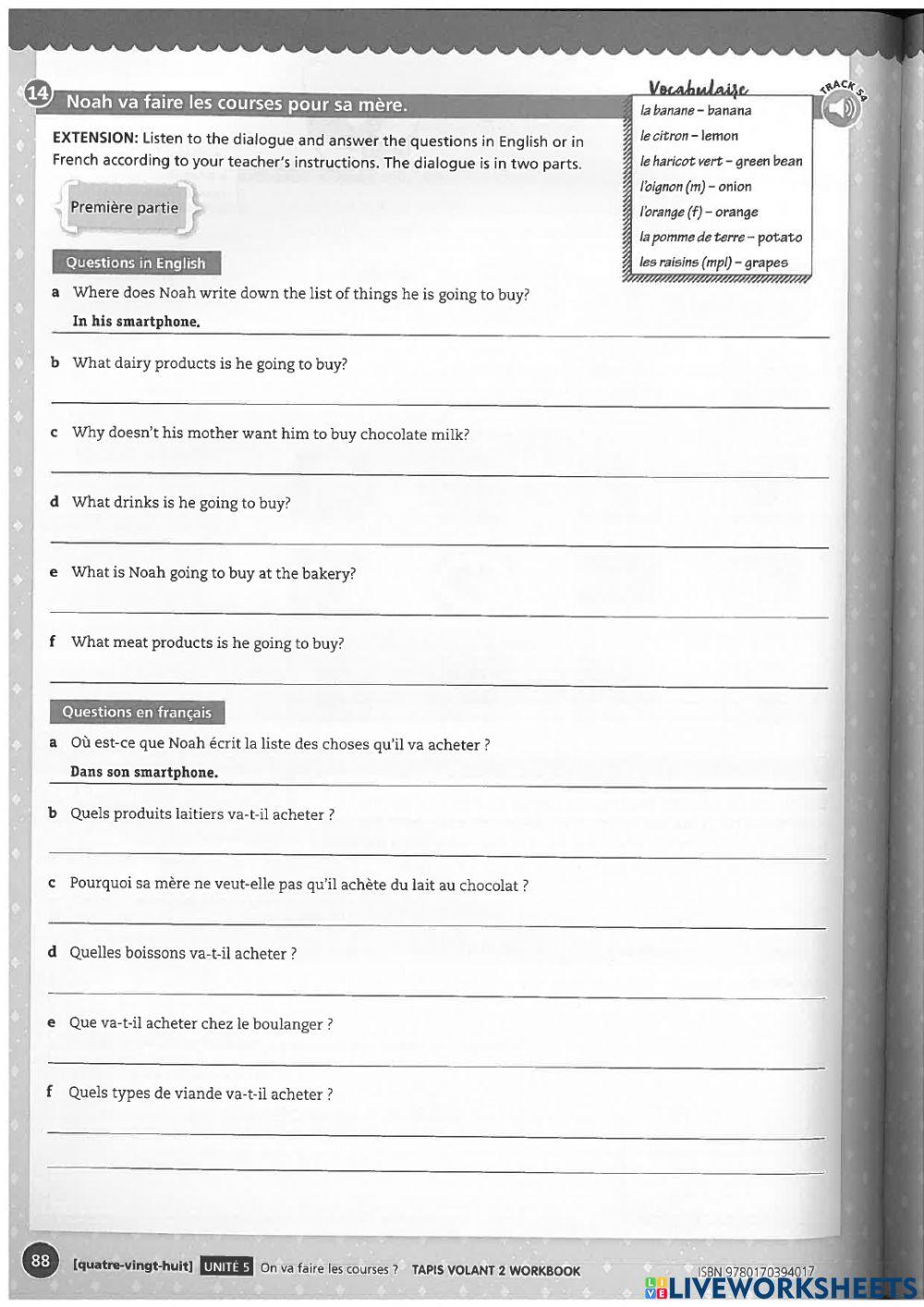 Le shopping worksheet Live Worksheets
