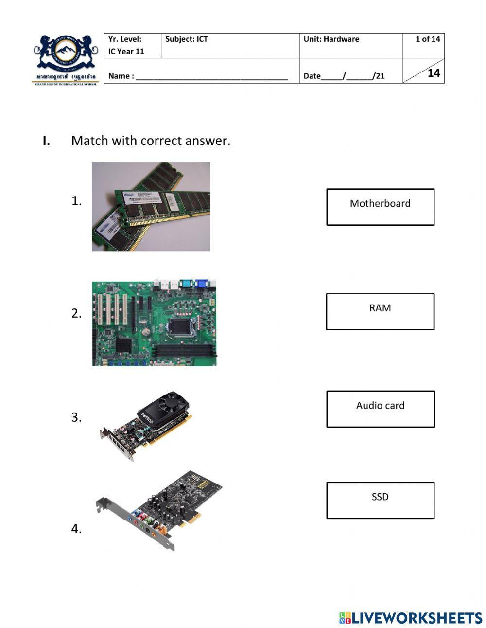 Hardware Basics Worksheet at Joan Fleming blog