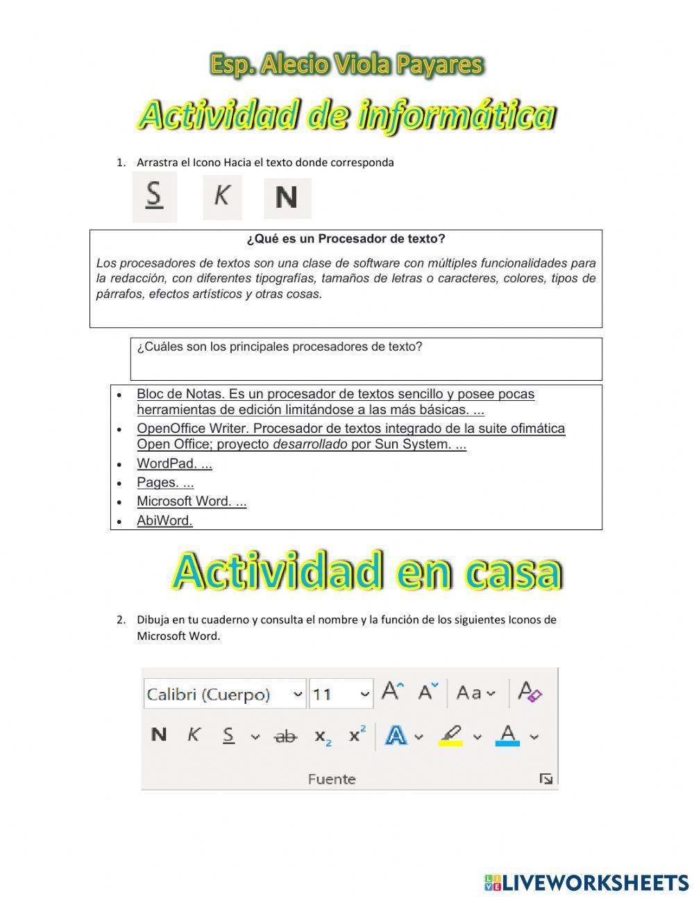 Estilos de textos en word