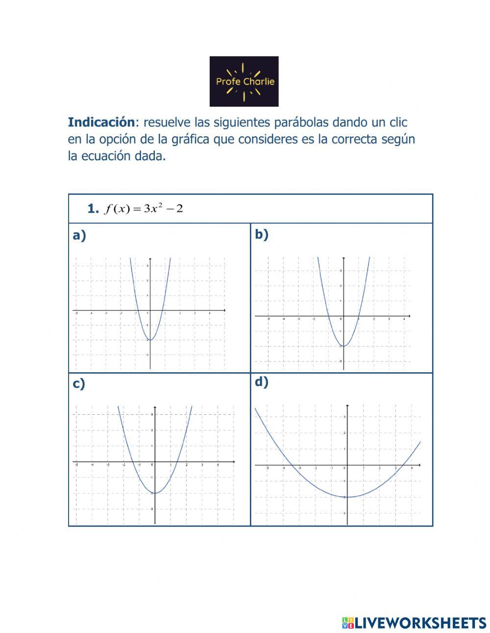 Parabola vertical y horizontal