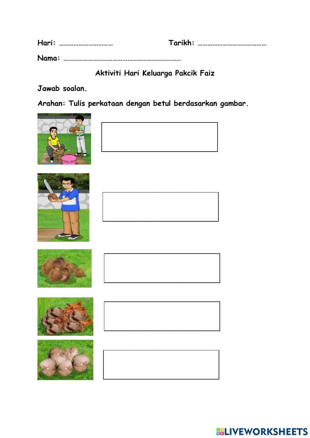 Isi tempat kosong dengan jawapan yang betul