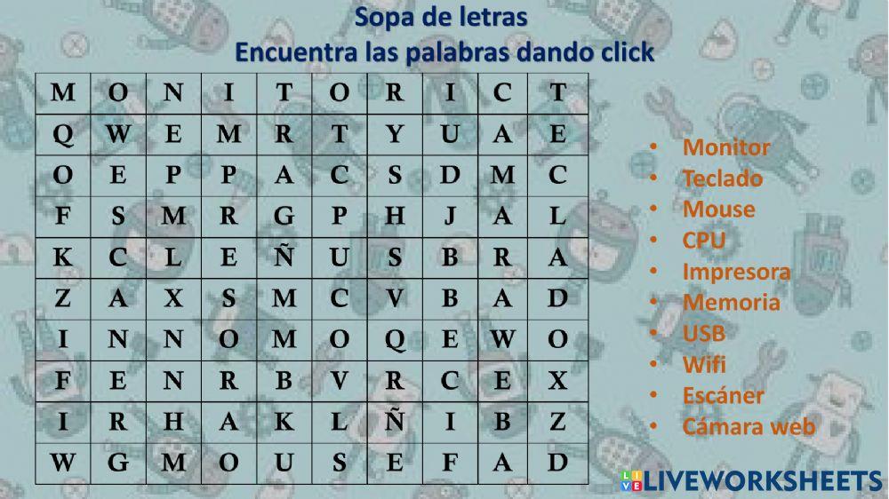 Sopa de letras computación