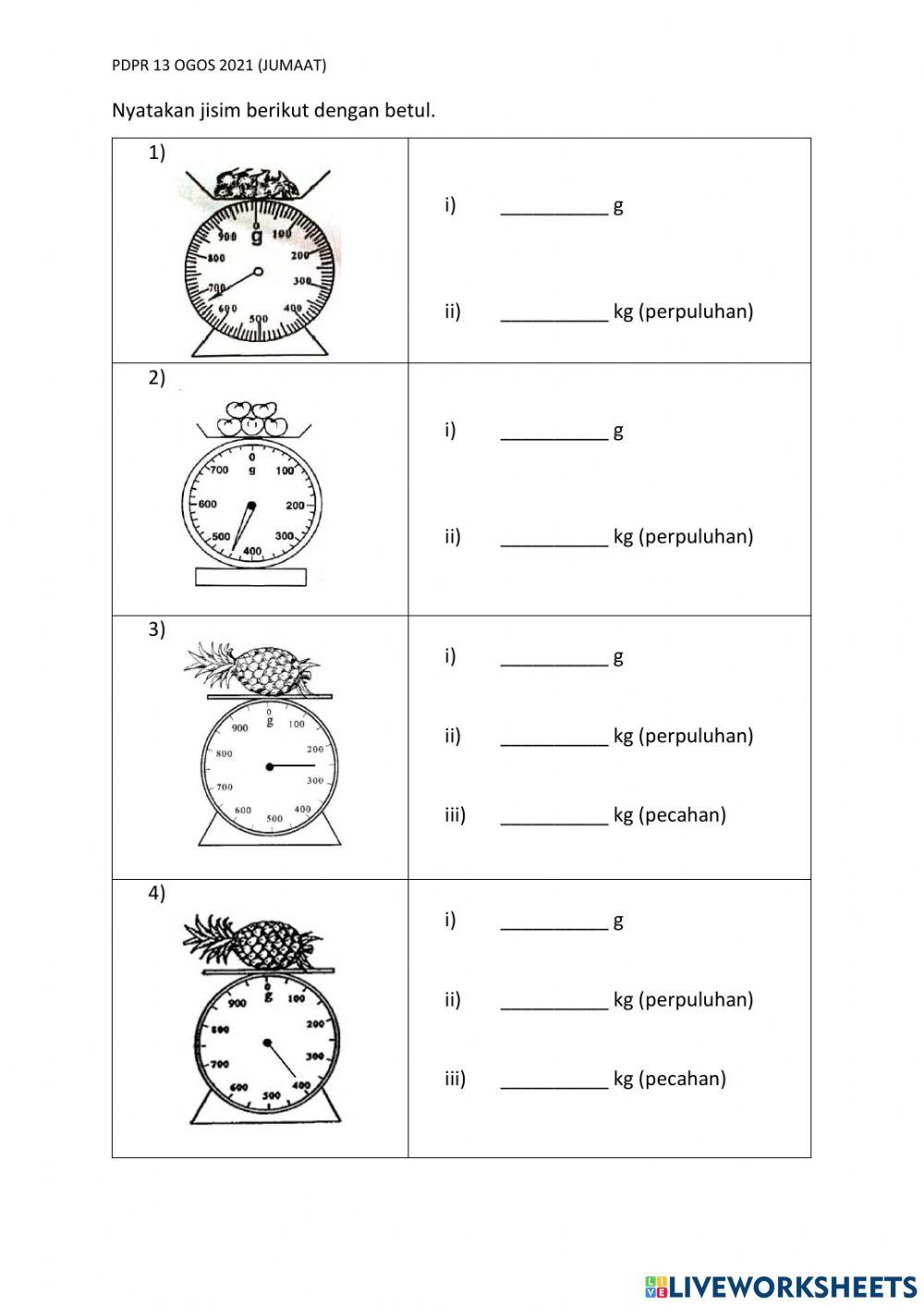 Membaca penimbang gram