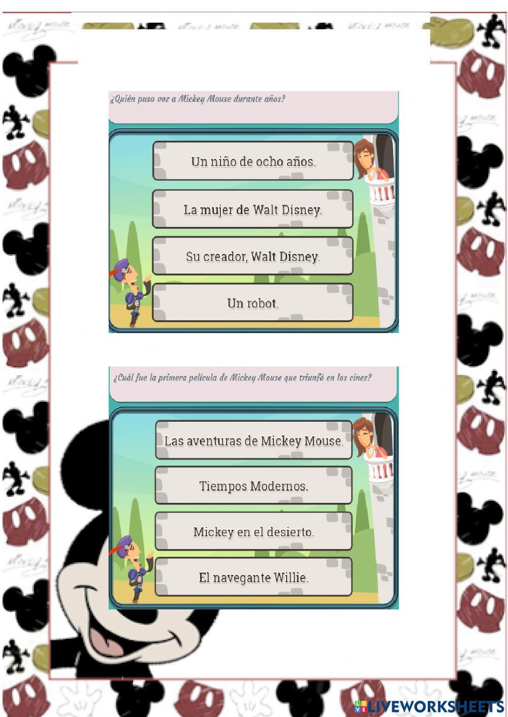 Lectura comprensiva (Mickey Mouse)