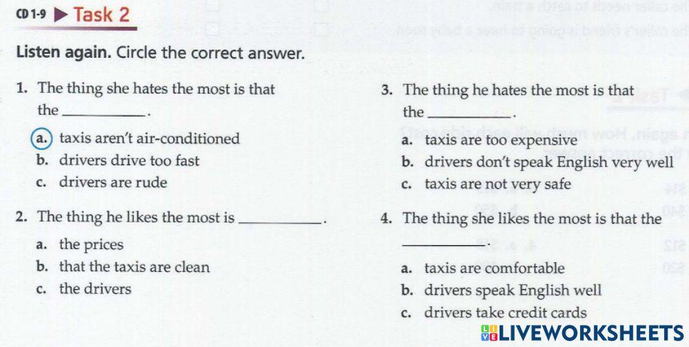 Unit 2 - Listening 3 Task 2