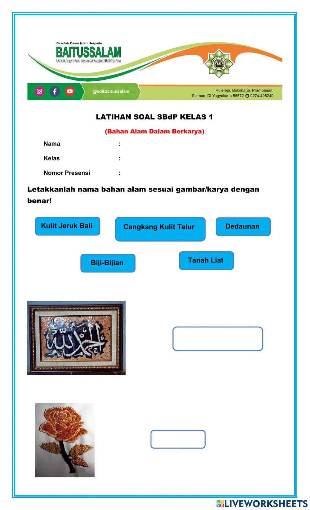 Latihan Soal SBdP Kelas 1