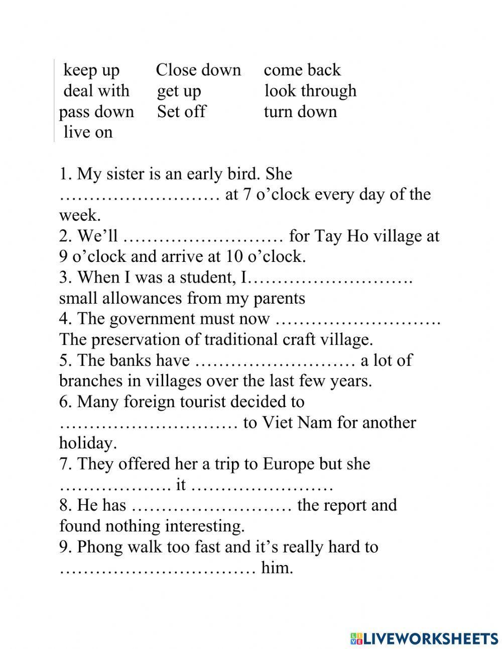 Lớp 9 unit 1 LOCAL ENVIRONMENT(I---V)