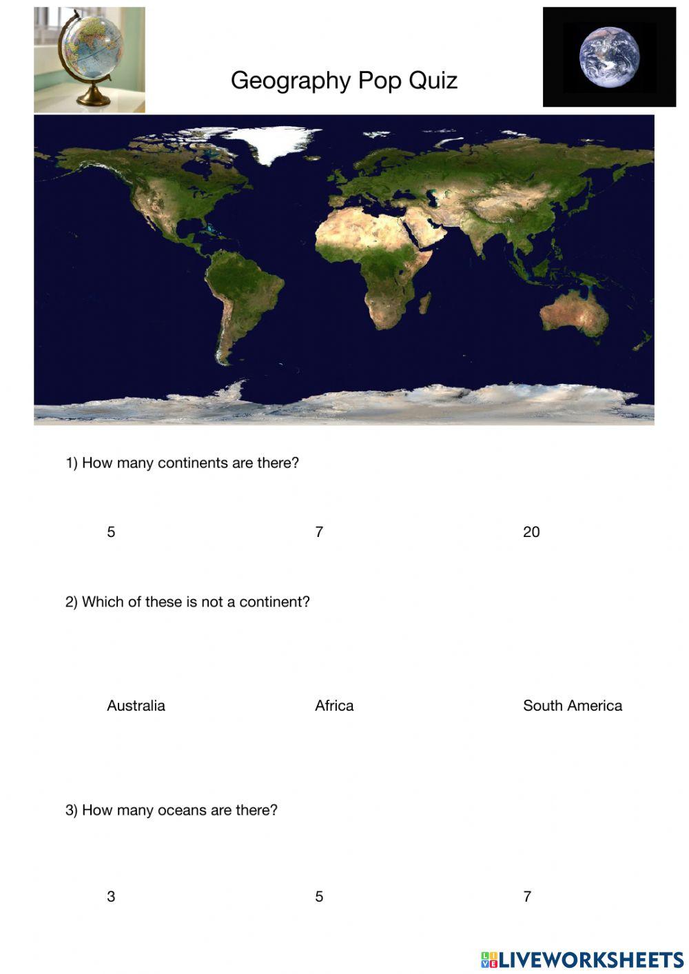 Geography Pop Quiz