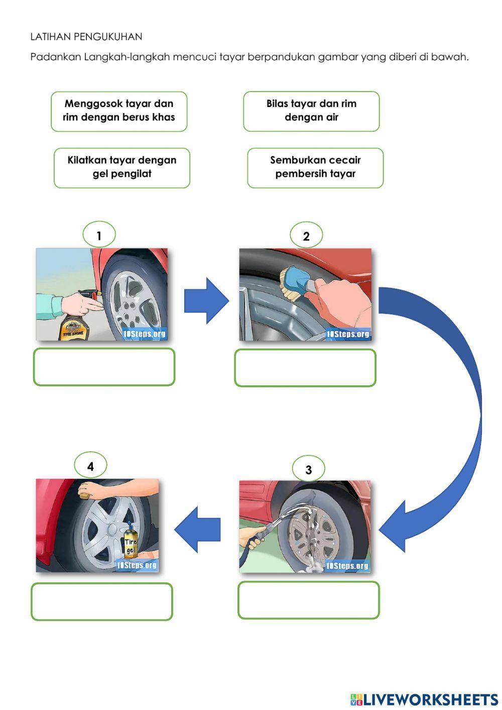 Langkah mencuci tayar
