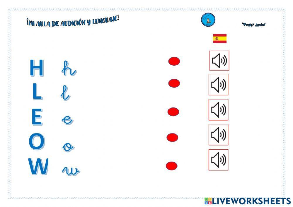 Asociar sonido a grafía de las letras de abecedario españoli